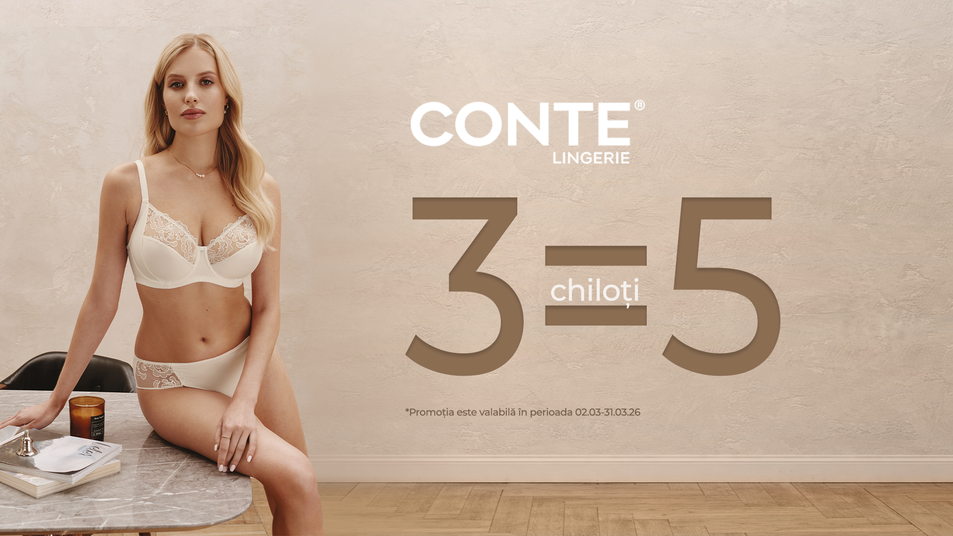 Oferta primăverii: 3=5 la chiloți Conte